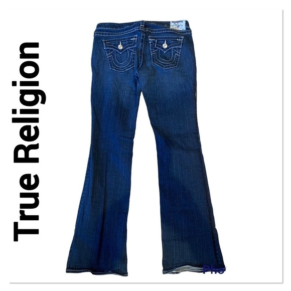 TRUE RELIGION Dark Rinse Boot Cut Jeans size 32 - Picture 1 of 9